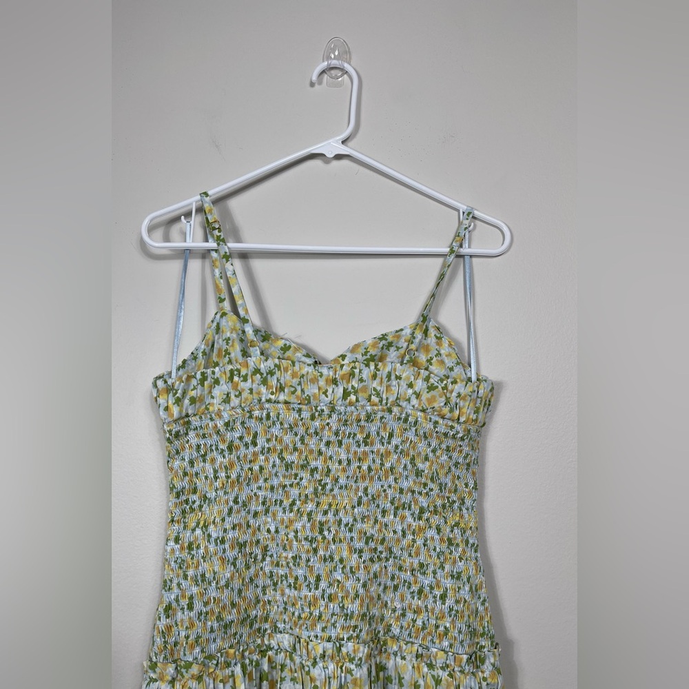 Free People Floral Midi Dress Smocked Sundress Summer Beach Cotton Size M - Picture 12 of 16